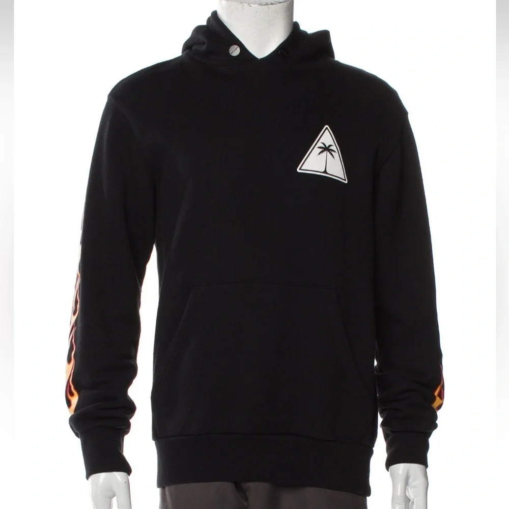 Palm Angels Black and Orange Flame Sweatshirt - Picture 10 of 10